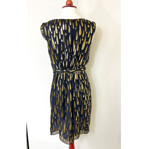 Milly of New York Holiday/Christmas Black and Metallic Gold Short Dress Size 6 - Picture 11 of 11
